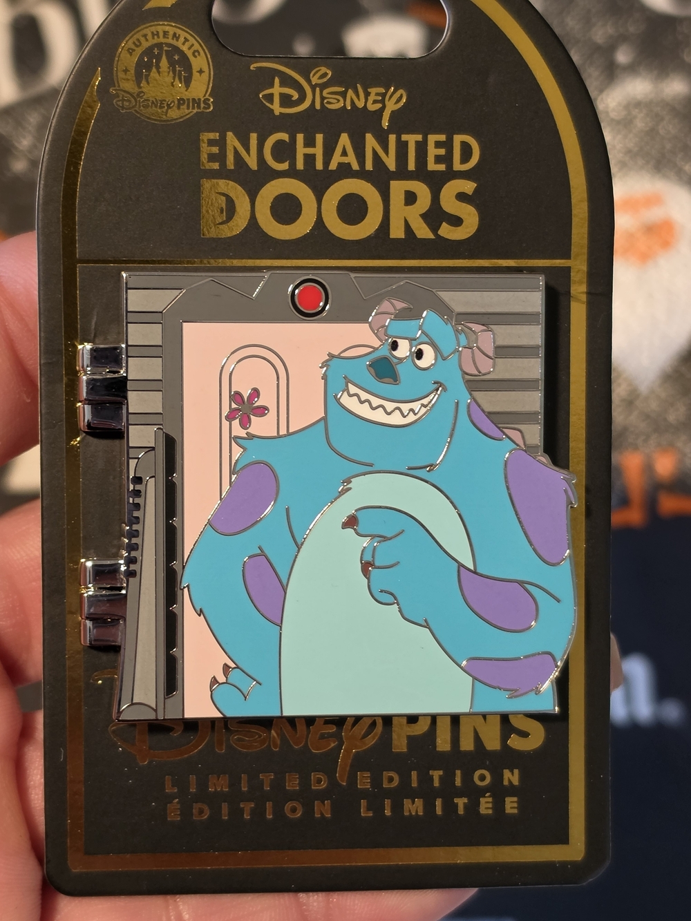Disney Sulley Enchanted Doors Pin - Blue, Purple & Pink